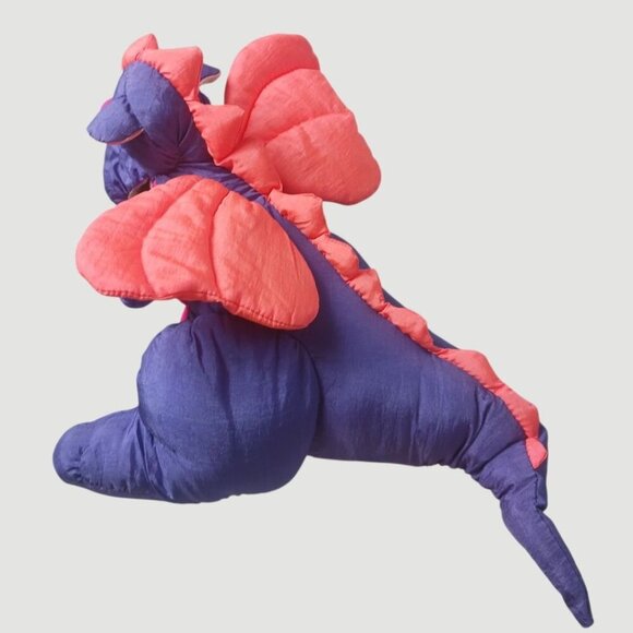 Playful pals Vtg Dragon Rare 80's Plush Toy With Wings purple & pink - Picture 4 of 9